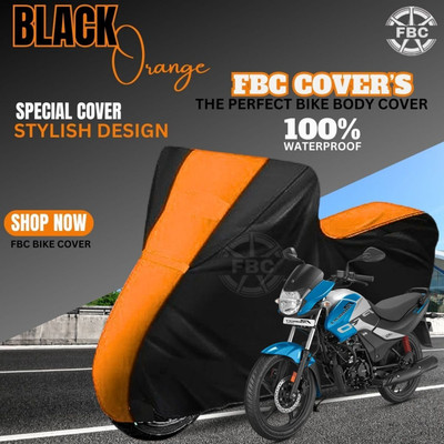 OliverX Waterproof Two Wheeler Cover for Hero(Passion, Black, Multicolor)