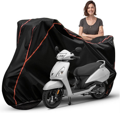 Car Styling Waterproof Two Wheeler Cover for TVS(Jupiter, Black, Red)