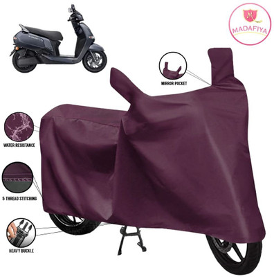 MADAFIYA Waterproof Two Wheeler Cover for TVS(iQube Electric, Maroon)