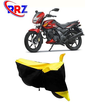 RRZ Waterproof Two Wheeler Cover for TVS(Flame SR125, Black, Yellow)