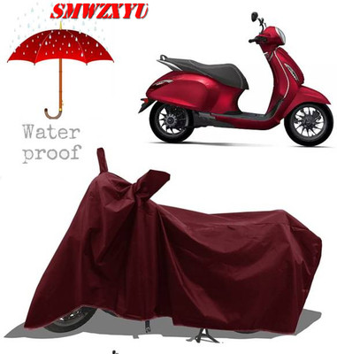 smwzxyu Waterproof Two Wheeler Cover for Bajaj(Chetak, Maroon)