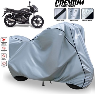 AUTOCAD Waterproof Two Wheeler Cover for Bajaj(Pulsar 150 DTS-i, Silver, Black)