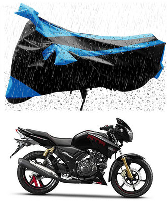 APNEK Two Wheeler Cover for TVS(Apache RTR 180, Blue, Black)