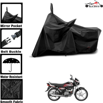 KEDIT Two Wheeler Cover for Universal For Bike(HF Deluxe, Black)