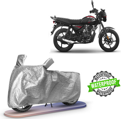 ROYAL AUTO MART Waterproof Two Wheeler Cover for Bajaj, Universal For Bike(CT100, Silver)