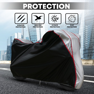 AutoGalaxy Waterproof Two Wheeler Cover for Royal Enfield(Bullet, Black, Silver)