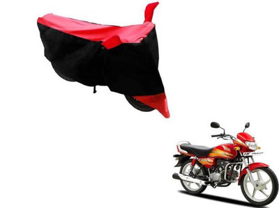 RAAMKM Two Wheeler Cover for Hero(HF Deluxe i3s, Red, Black)