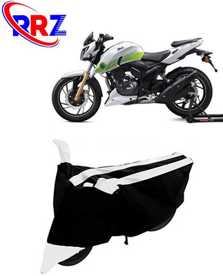 RRZ Waterproof Two Wheeler Cover for TVS(Apache RTR 200 Fi E100, Black, White)