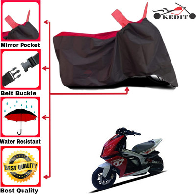 KEDIT Two Wheeler Cover for TVS(Creon, Red, Black)