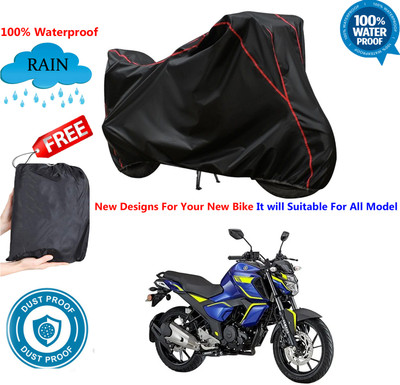 AUTOCAD Waterproof Two Wheeler Cover for Yamaha(FZ, Black)