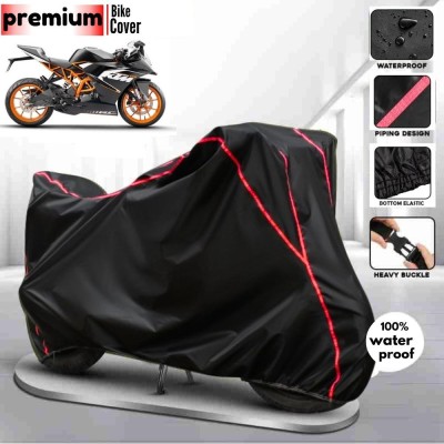 BOTAUTO Waterproof Two Wheeler Cover for KTM(RC 125, Black, Red)