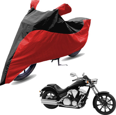 RiderShine Two Wheeler Cover for Honda(VT 1300CX, Red, Black)