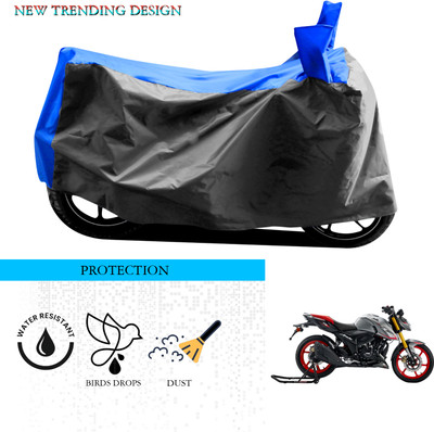 ANTHUB Waterproof Two Wheeler Cover for TVS(Apache RTR 160, Grey, Blue)