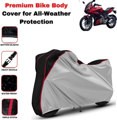 Autohaux Waterproof Two Wheeler Cover for Bajaj(Platina 100, Silver, Black)