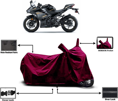 Amexride Two Wheeler Cover for Kawasaki(Ninja 650 BS6, Maroon)