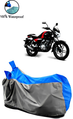 Autofly Waterproof Two Wheeler Cover for Bajaj(V15, Grey, Blue)