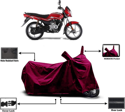 Amexride Two Wheeler Cover for Bajaj(Platina 100 BS6, Maroon)