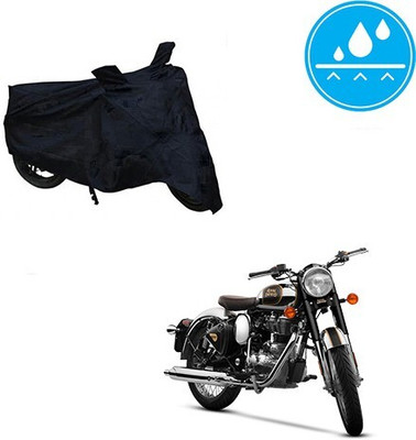 MMSSTAR Waterproof Two Wheeler Cover for Royal Enfield(Classic Chrome, Black)
