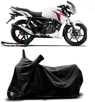 Tritika Waterproof Two Wheeler Cover for TVS(Apache RTR 160, Black)
