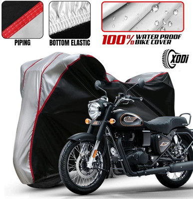 xodi Waterproof Two Wheeler Cover for Royal Enfield(Bullet 350, Silver, Black, Multicolor)