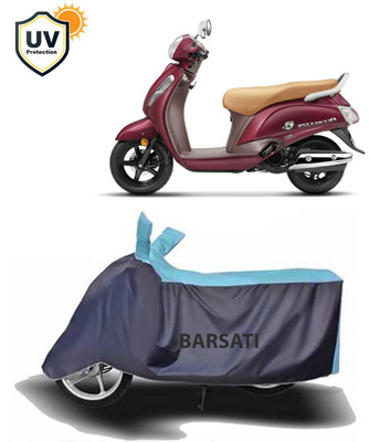 Barsati Two Wheeler Cover for Suzuki(New Access 125, Grey, Blue)