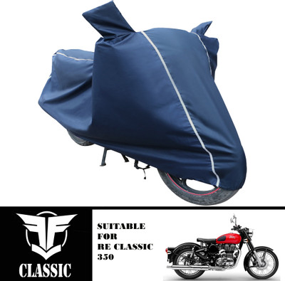 Fit Fly Waterproof Two Wheeler Cover for Royal Enfield(Classic 350, Blue)