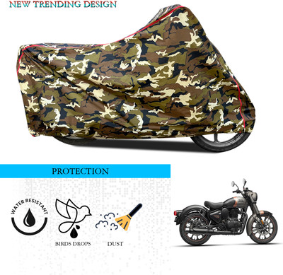 SnehaSales Waterproof Two Wheeler Cover for Royal Enfield(Classic Stealth Black, Multicolor)