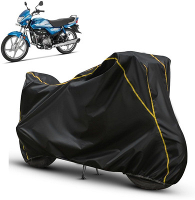 OliverX Waterproof Two Wheeler Cover for Hero(HF Deluxe, Black, Yellow)