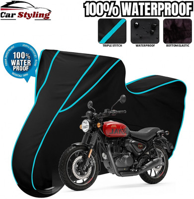 Car Styling Waterproof Two Wheeler Cover for Royal Enfield(Hunter 350, Green, Black)