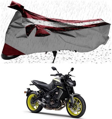 Genipap Two Wheeler Cover for Yamaha(MT 9, Maroon, Silver)