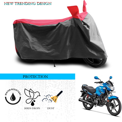 ANTHUB Waterproof Two Wheeler Cover for Hero(Glamour FI, Grey, Red)