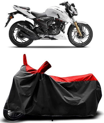 KEDIT Two Wheeler Cover for TVS(Apache RTR 200, Red, Black)