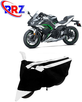 RRZ Waterproof Two Wheeler Cover for Kawasaki(Ninja 650, Black, White)