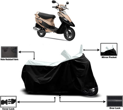 Amexride Two Wheeler Cover for TVS(Pep Plus BS6, White)