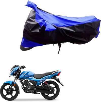 MMSSTAR Waterproof Two Wheeler Cover for TVS(Victor GLX, Black, Blue)