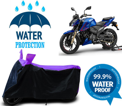 Mdstar Waterproof Two Wheeler Cover for TVS(Apache RTR 200 Fi E100, Multicolor)