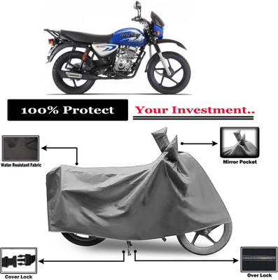 Amexride Two Wheeler Cover for Bajaj(Boxer AT, Grey)