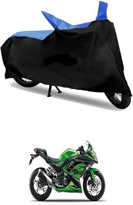 MMSSTAR Waterproof Two Wheeler Cover for Kawasaki(Ninja 300, Blue, Black)