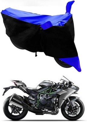 Furious3D Two Wheeler Cover for Kawasaki(Ninja H2, Blue, Black)