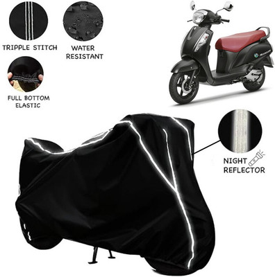 Delphinium Waterproof Two Wheeler Cover for Suzuki(New Access 125, Black)