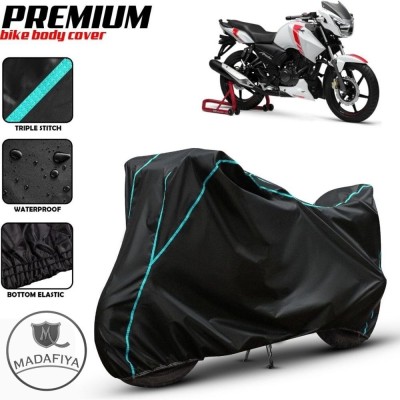 MADAFIYA Waterproof Two Wheeler Cover for TVS(Apache RTR 160, Black)