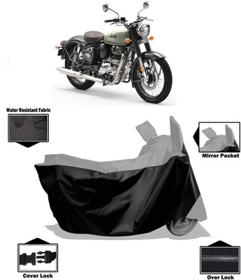 Amexride Two Wheeler Cover for Royal Enfield(Classic 350, Grey)