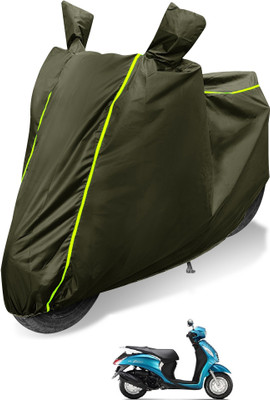 Auto Hub Waterproof Two Wheeler Cover for Yamaha(Fascino, Green)