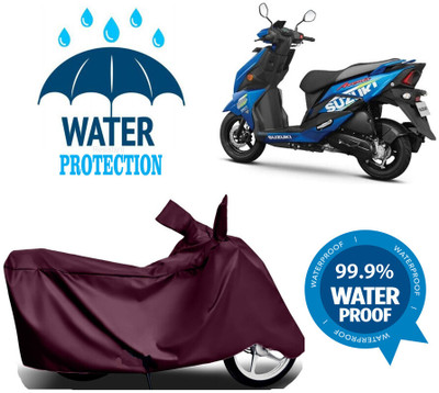 Mdstar Waterproof Two Wheeler Cover for Suzuki(Avenis 125, Maroon)