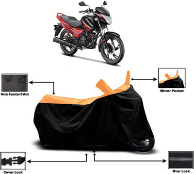 Amexride Two Wheeler Cover for Hero(Glamour Programmed FI, Orange)