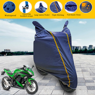 GARREGE Waterproof Two Wheeler Cover for Kawasaki(Ninja 300, Blue)