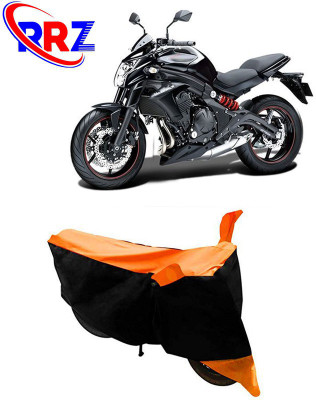 RRZ Waterproof Two Wheeler Cover for Kawasaki(ER 6N, Black, Orange)
