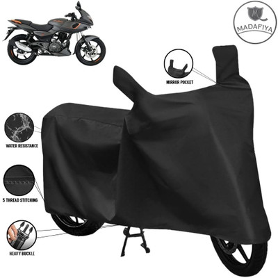 MADAFIYA Waterproof Two Wheeler Cover for Bajaj(Pulsar 180F, Black)