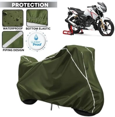 kerwa Waterproof Two Wheeler Cover for TVS(Apache RTR 180, Green, White)