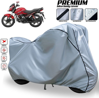 AutoGalaxy Waterproof Two Wheeler Cover for Hero(Glamour FI, Silver, Black)